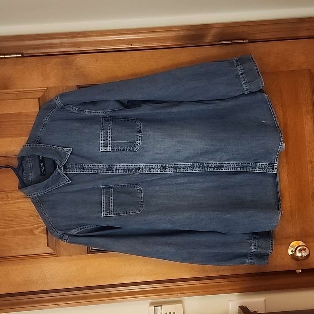 Men's Faded Glory Chambray Denim Button Down Shirt